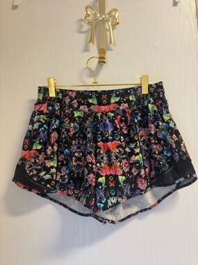 lululemon athletica Black Floral Athletic Shorts